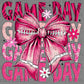 Game Day Stacked Breast Cancer Awareness Ready to Press Transfer DTF Transfer Sublimation Transfer