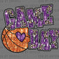 Basketball Game Day Purple Faux Sequins Ready to Press DTF Transfers Sublimation Transfers