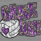 Game Day Volleyball Faux Sequins Ready to Press Instant Peel DTF Transfers Sublimation Transfers