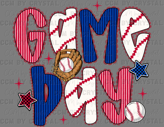 Game Day Baseball Ready to Press Instant Peel DTF Transfers Sublimation Transfers