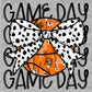 Game Day Basketball with Bow Ready to Press Transfer DTF Transfer Sublimation Transfer