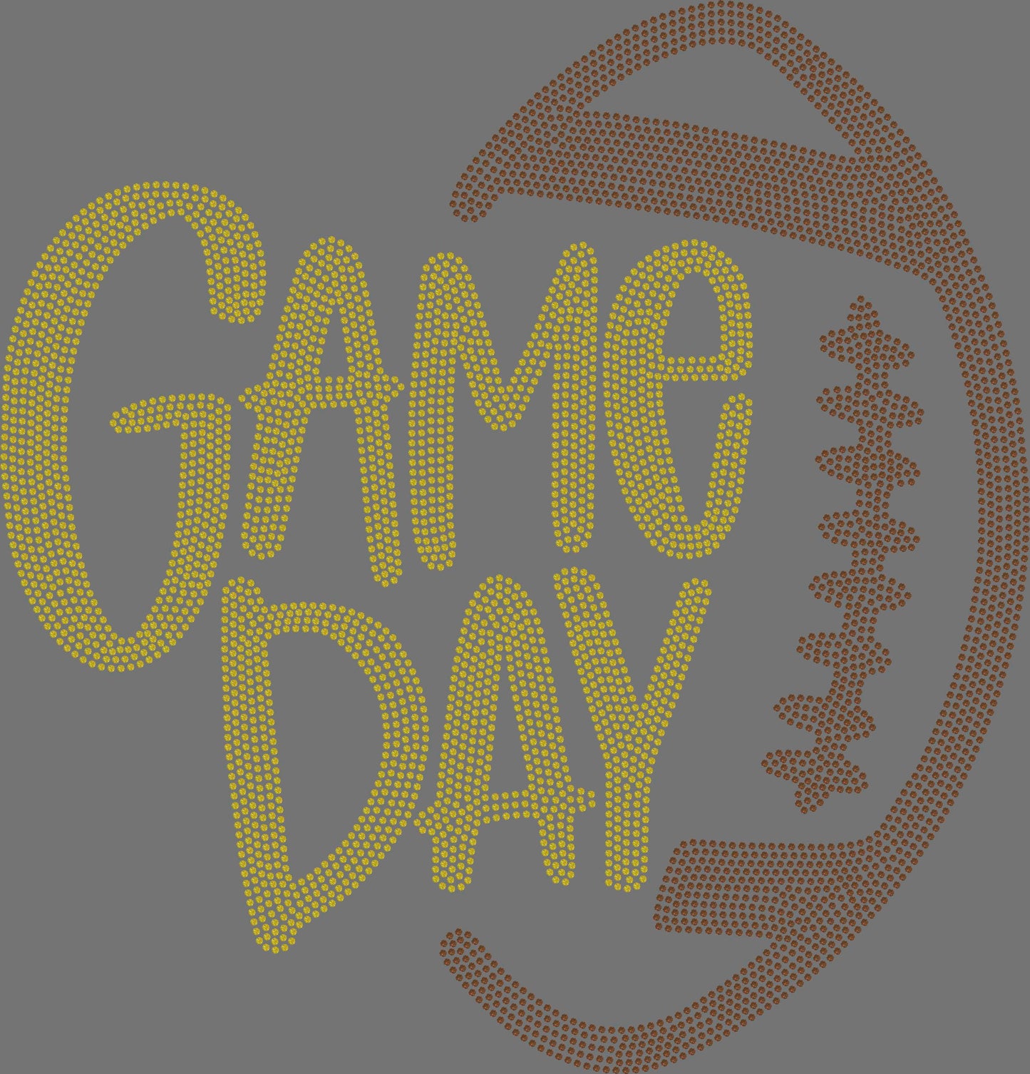 Game Day Football 2-Color Approximately 11" wide Spangle Transfer