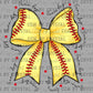 Game Day Softball Bow Ready to Press Transfer DTF Transfer Sublimation Transfer