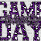 Game Day Tomcats Purple Leopard Mascot Ready to Press Transfer
