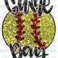 Game Day Softball Faux Sequins Faux Embroidery Ready to Press Transfer