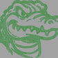Gator Head 1-Color Approximately 11" wide Spangle Transfer