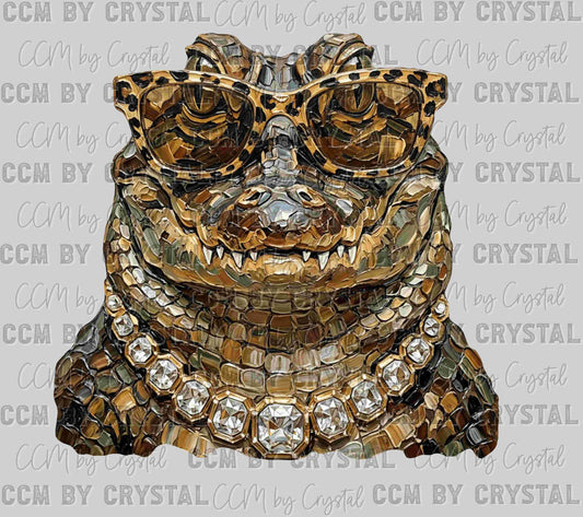 Glam Gators Mascot Faux Texture Paint Ready to Press DTF Transfers Sublimation Transfers