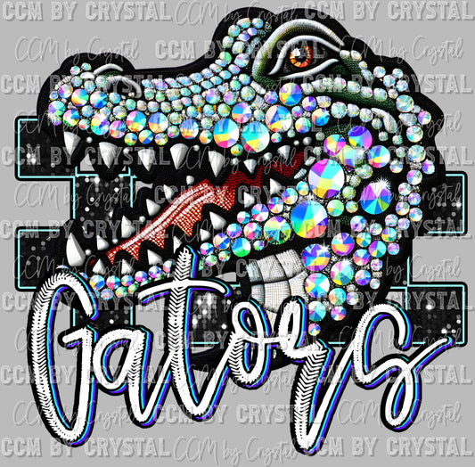 Gators Faux Rhinestones Effect Ready to Press Transfer DTF Transfer Sublimation Transfer