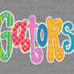 Gators Doodle Colorful Mascot Ready to Press Transfer Direct to Film DTF Transfers