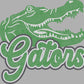 Gators Gator head Approximately 11" wide 3 Color Spangle Transfer