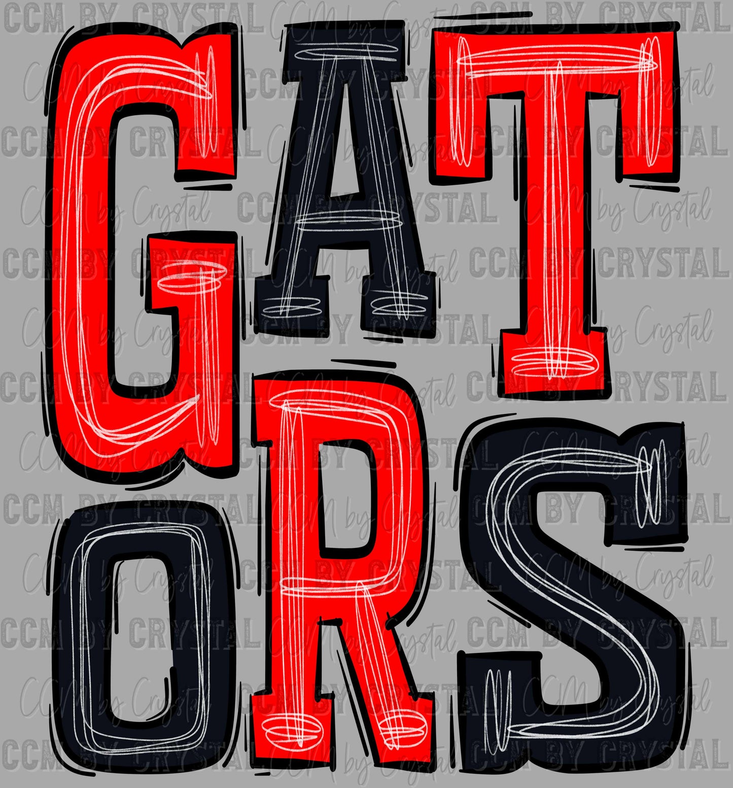 Gators Red  Black Mascot Ready to Press Transfer DTF Transfer Sublimation Transfer