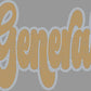 Generals 2-Color Approximately 11" wide Spangle Transfer