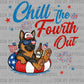 Chill the Fourth Out German Shephard Dog July 4th Patriotic Ready to Press Transfer DTF Transfer Sublimation Transfer