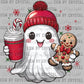 Christmas Ghost Ready to Press Transfer DTF Transfer Sublimation Transfer