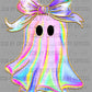 Halloween Iridescent Ghost Ready to Press Transfer DTF Transfer Sublimation Transfer