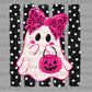 Girly Ghost Dots Halloween Ready to Press Transfer DTF Transfer Sublimation Transfer