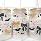 Pastel Pink Ghosts Halloween UV Transfer 16oz Libby Glass Can Wrap Ready to Apply