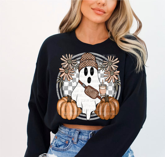 Fall Ghost With Coffee Ready to Press Transfer