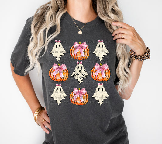 Girly Ghost Pumpkins Halloween Ready to Press Transfer DTF Transfer Sublimation Transfer