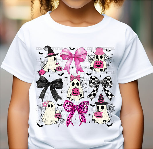 Ghosts and Bows Halloween Ready to Press Transfer DTF Transfer Sublimation Transfer