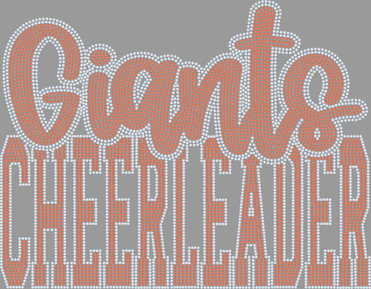 Giants Cheerleader 2-Color Approximately 11" wide Spangle Transfer