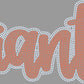 Giants 2-Color Approximately 11" wide Spangle Transfer
