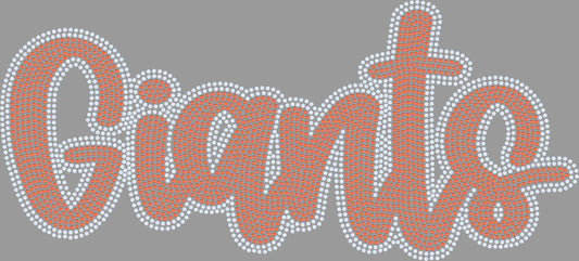 Giants 2-Color Approximately 11" wide Spangle Transfer
