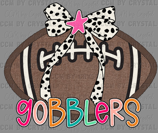 Gobblers Football Bow Mascot Ready to Press Transfer DTF Transfer Sublimation Transfer