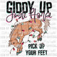 Giddy Up Jingle Horse Christmas Western Ready To Press Transfer DTF Sublimation