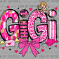 Gigi Pink Valentines Day Ready to Press Transfer DTF Transfer Sublimation Transfer