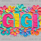 Gigi faux fake Texture Floral DTF Transfer Sublimation Transfer