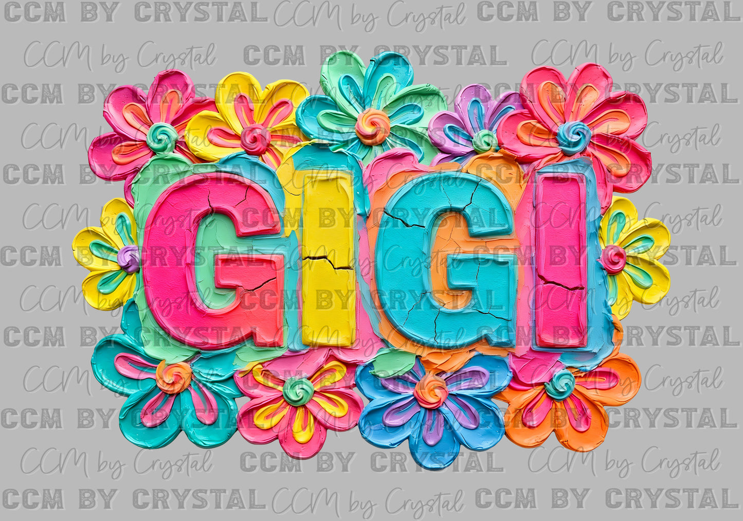 Gigi faux fake Texture Floral DTF Transfer Sublimation Transfer
