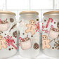 Christmas Gingerbread UV Transfer 16oz Libby Glass Can Wrap Ready to Apply