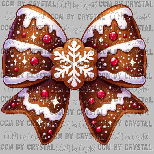 Gingerbread Christmas Faux Sequins Ready to Press Transfer DTF Transfer Sublimation Transfer