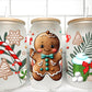 Christmas Gingerbread UV Transfer 16oz Libby Glass Can Wrap Ready to Apply