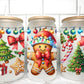 Christmas Gingerbread UV Transfer 16oz Libby Glass Can Wrap Ready to Apply