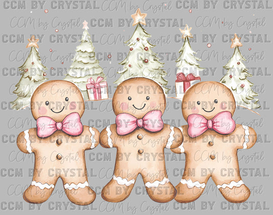 Christmas Gingerbread Friends Ready to Press Transfer DTF Transfer Sublimation Transfer