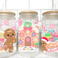 Christmas Gingerbread House UV Transfer 16oz Libby Glass Can Wrap Ready to Apply