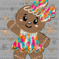 Christmas Gingerbread Girl Ready to Press Transfer DTF Transfer Sublimation Transfer
