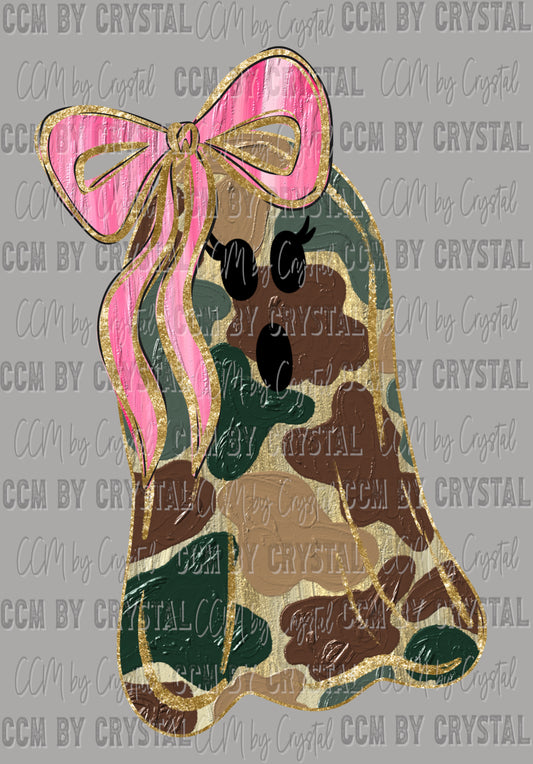 Camo Girl Ghost Halloween Ready to Press Transfer DTF Transfer Sublimation Transfer