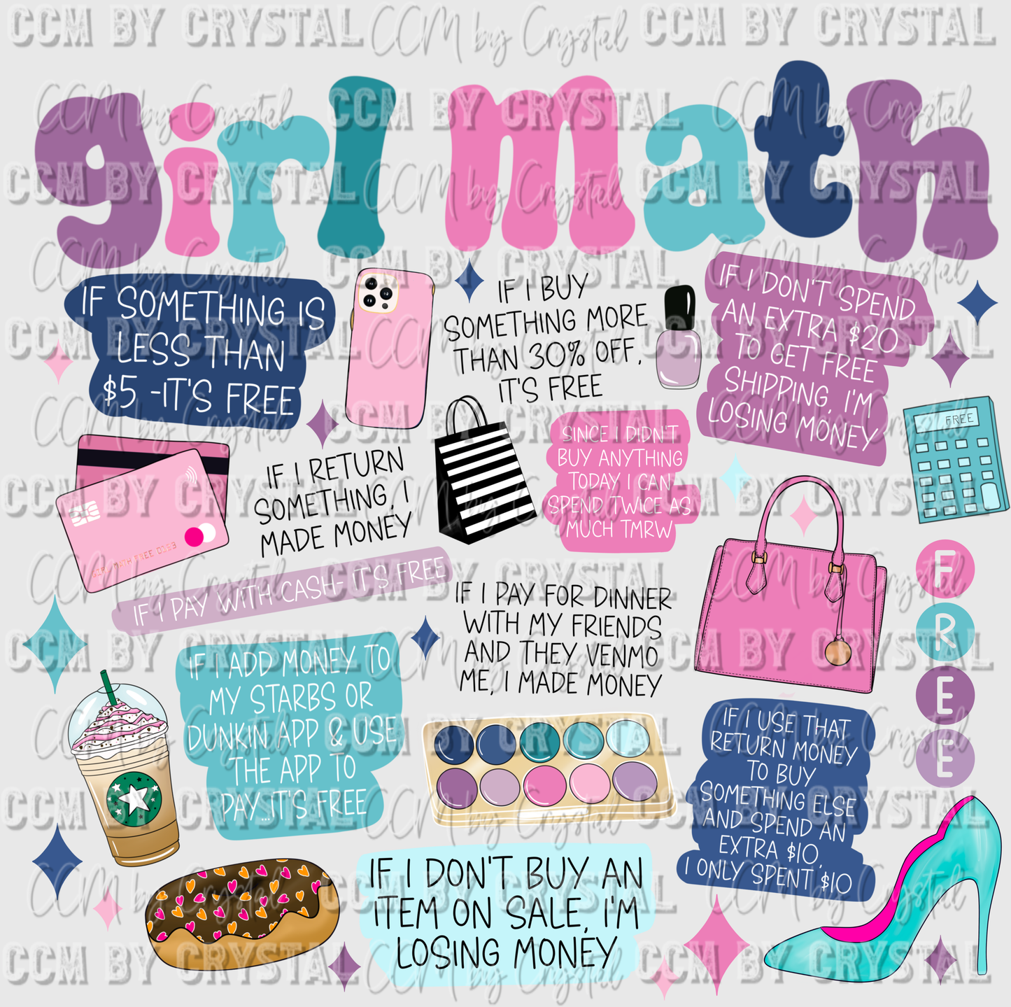 Girl Math Ready to Press Transfer