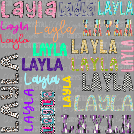 UV DTF Personalized Name Sticker Sheet 10X10