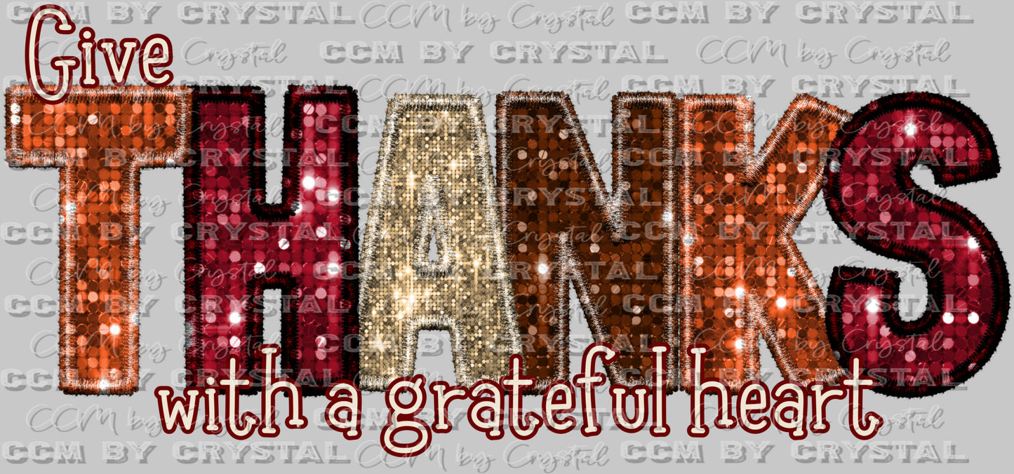 Give Thanks Fall Thanksgiving Ready to Press DTF Transfer Sublimation Transfer