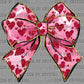 Valentine's Day Heart Bow Faux Glitter Ready to Press Transfer DTF Transfer Sublimation Transfer