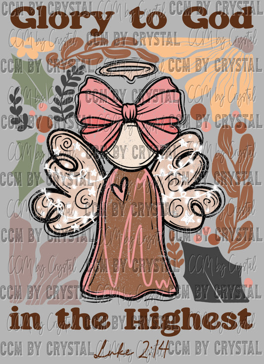 Glory to God in the Highest Christian Ready to Press Transfer DTF Transfer Sublimation Transfer