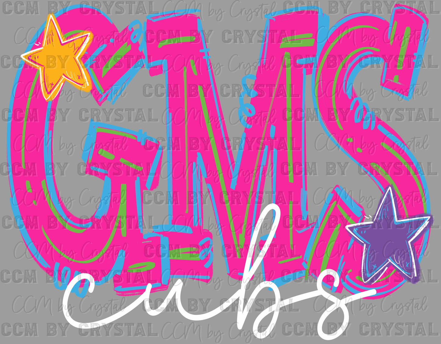 Personalized Letters and Mascot Neon Mascot Ready to Press Transfer DTF Transfer