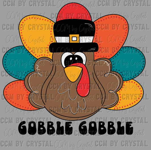 Thanksgiving Fall Gobble Gobble Turkey Ready to Press Transfer DTF Transfer Sublimation Transfer