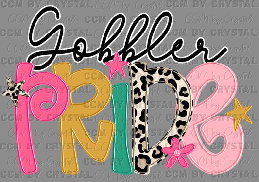 Gobbler Pride Wild and Colorful Mascot Ready to Press Transfer Direct to Film DTF Transfers