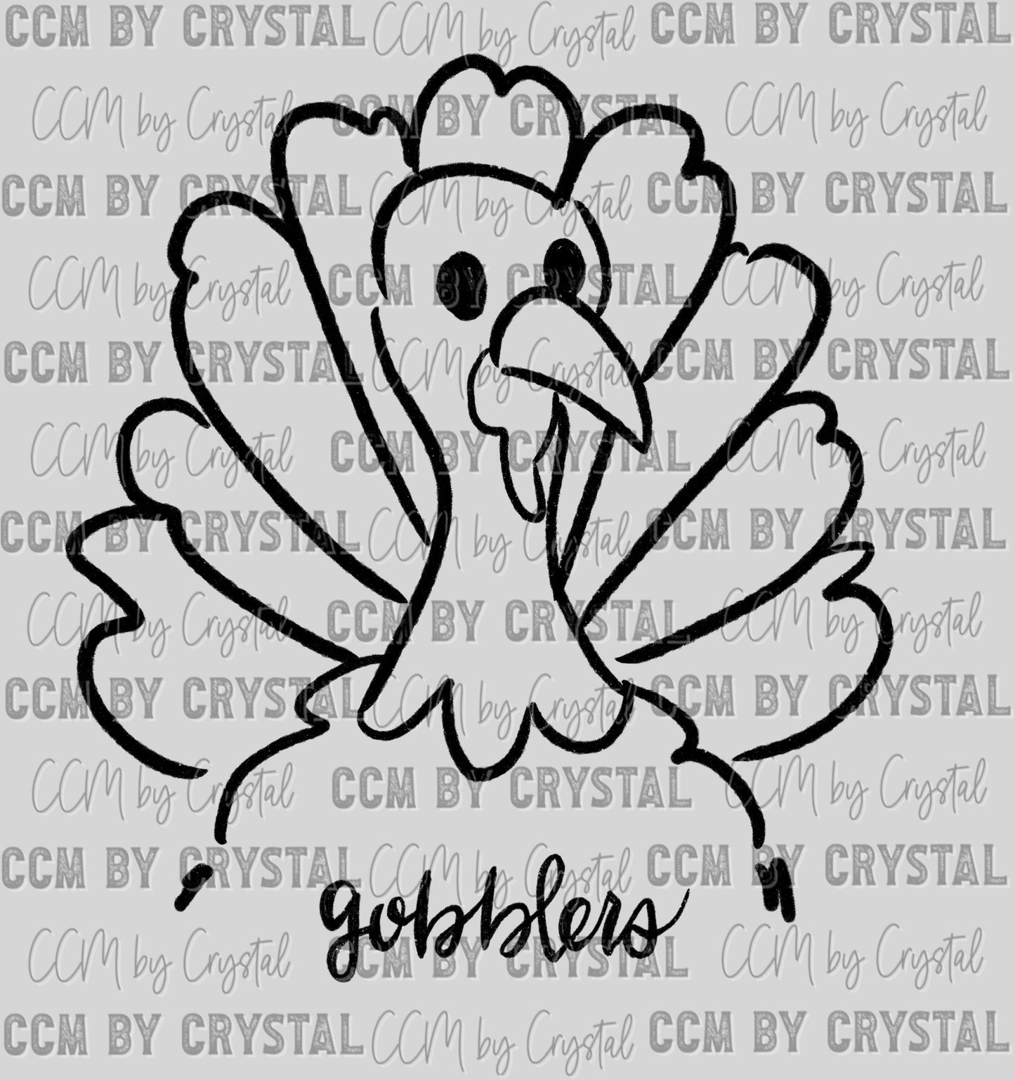 Gobblers Mascot Doodle Ready to Press Transfer DTF Transfer Sublimation Transfer