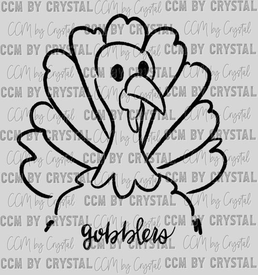 Gobblers Mascot Doodle Ready to Press Transfer DTF Transfer Sublimation Transfer
